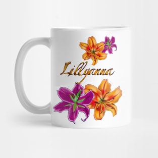 Top 10 best personalised gifts 2022  - Lillyanna ,personalised,personalized custom name with painted lilies Mug